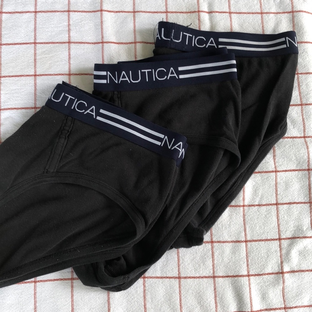 3 PACK - Black Nautica Briefs - Large